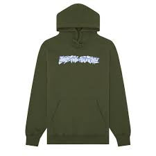 Fucking Awesome Cut Out Logo Hooded Sweater - Army