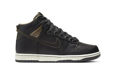 Nike SB Dunk High OG QS Shoe - Black/Metallic Gold (Pawnshop)