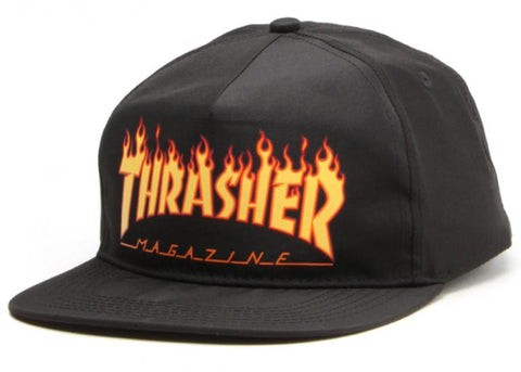 Thrasher Flame Snap Back Cap - Black